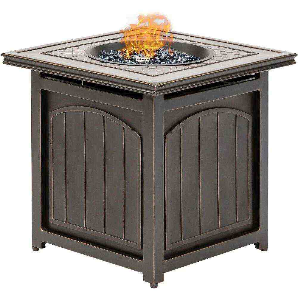 Orleans 5-Piece Steel Patio Fire Pit Conversation Set with Navy Blue C - Bed Bath & Beyond