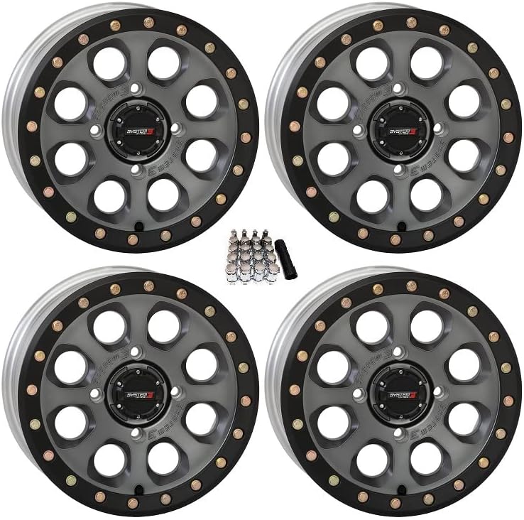 SB-7 Beadlock 15" Wheels Titanium (5+2) Polaris RZR 1000 XP/Ranger XP 900/1000