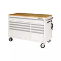 52 IN. 9-DRAWER MOBILE WORKBENCH IN GLOSS WHITE