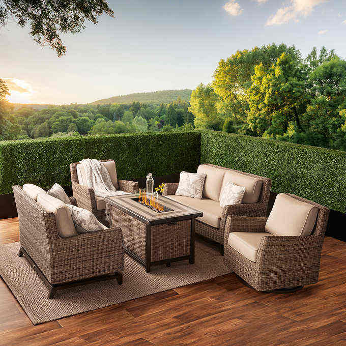 Agio 5-piece Fire Outdoor Seating Set - Bed Bath & Beyond