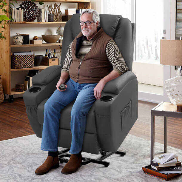 Faux Leather Power Lift Recliner Chair with Massage and Heating Functi - Bed Bath & Beyond