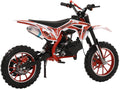 49cc Kids Dirt Bike, Gas Powered 2-Stroke Mini Motocross Motorcycle, Off-Road Dirtbike for Kids 8-14 with Front/Rear Disc Brakes, Shock Absorption, Soft Seat Cushion