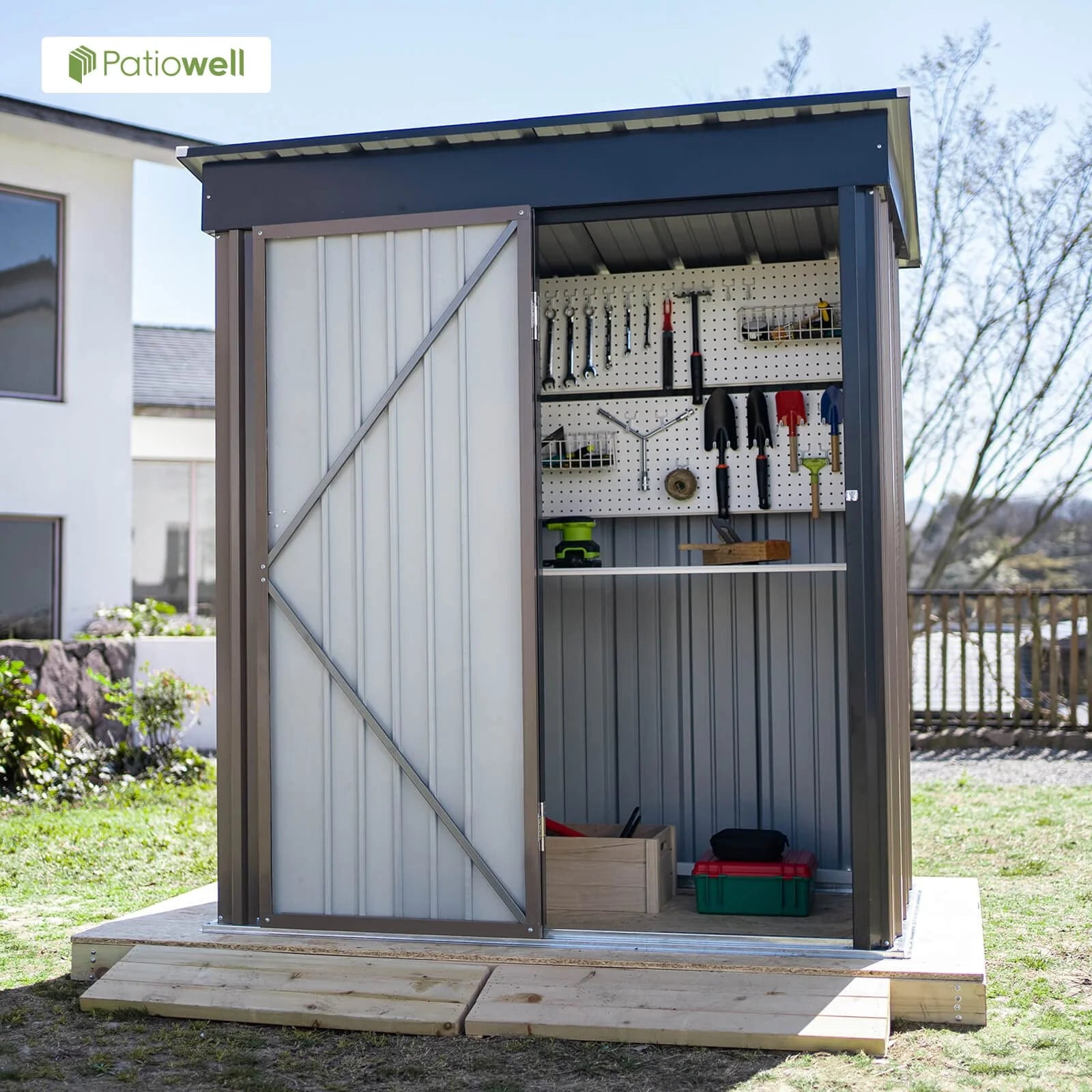 5x3 FT Outdoor Storage Shed for Backyard Garden Patio Lawn
