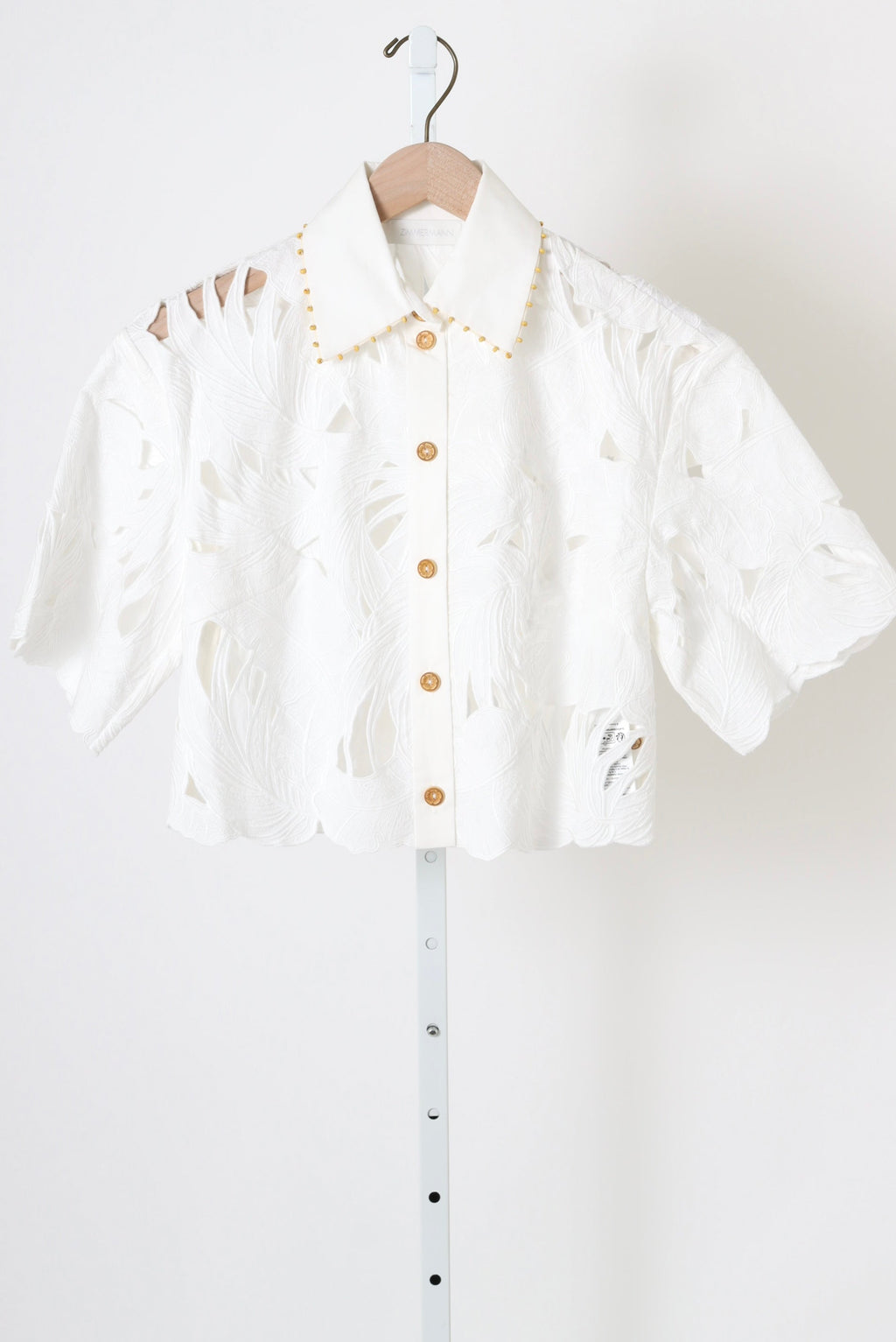 Mahon Embroidered Crop Shirt - Ivory