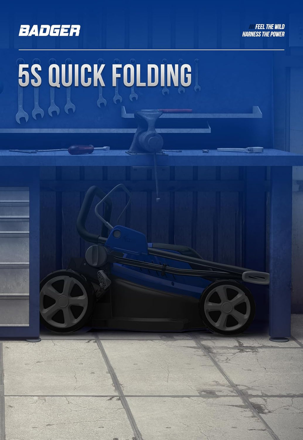 Lawn Mower 40V Brushless 18" Cordless, 5 Cutting Height Adjustments Electric Lawn Mower, Quickly Folding Within 5’s, 4.0AH Battery and Super Charger Included.