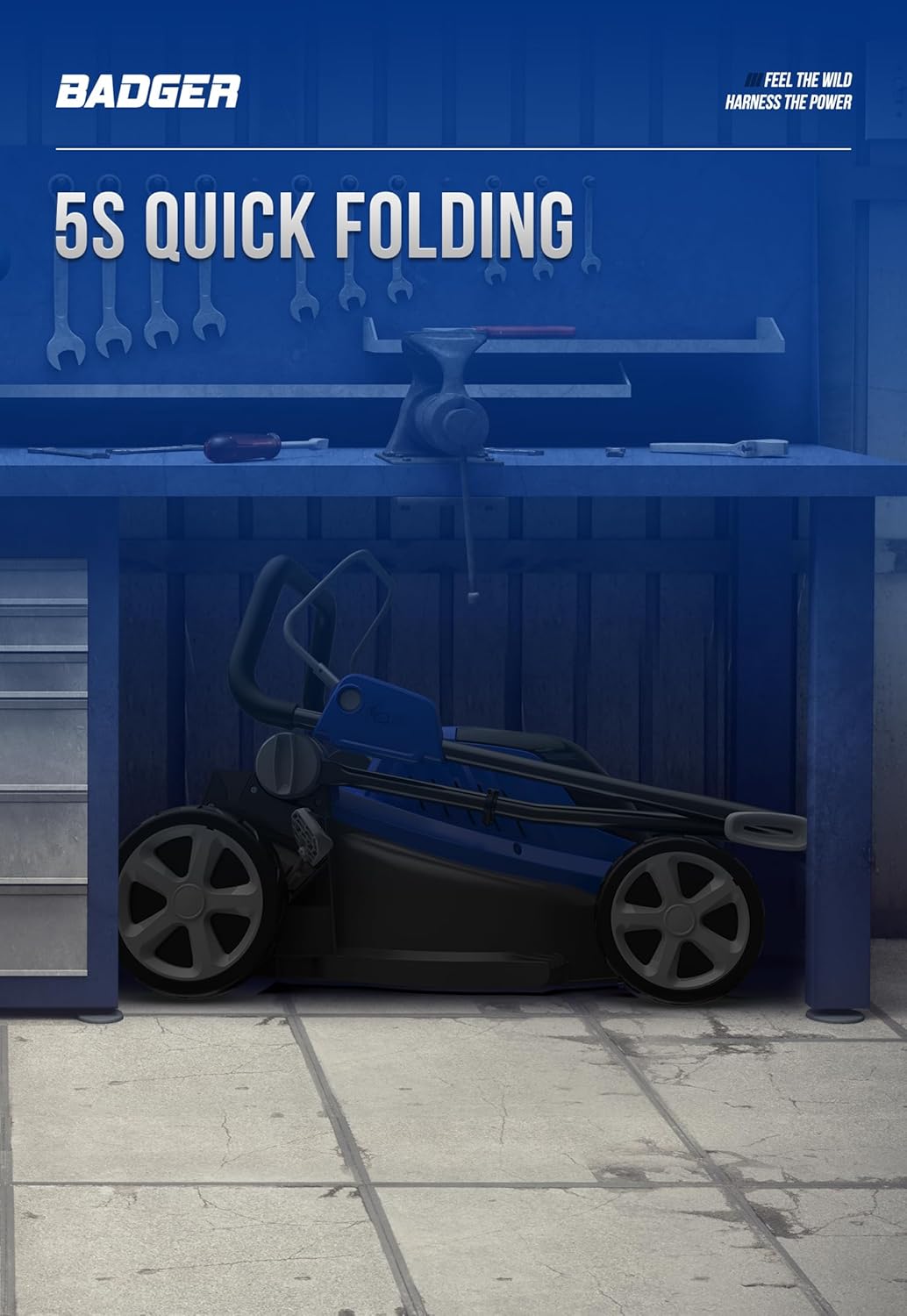 Lawn Mower 40V Brushless 18" Cordless, 5 Cutting Height Adjustments Electric Lawn Mower, Quickly Folding Within 5’s, 4.0AH Battery and Super Charger Included.