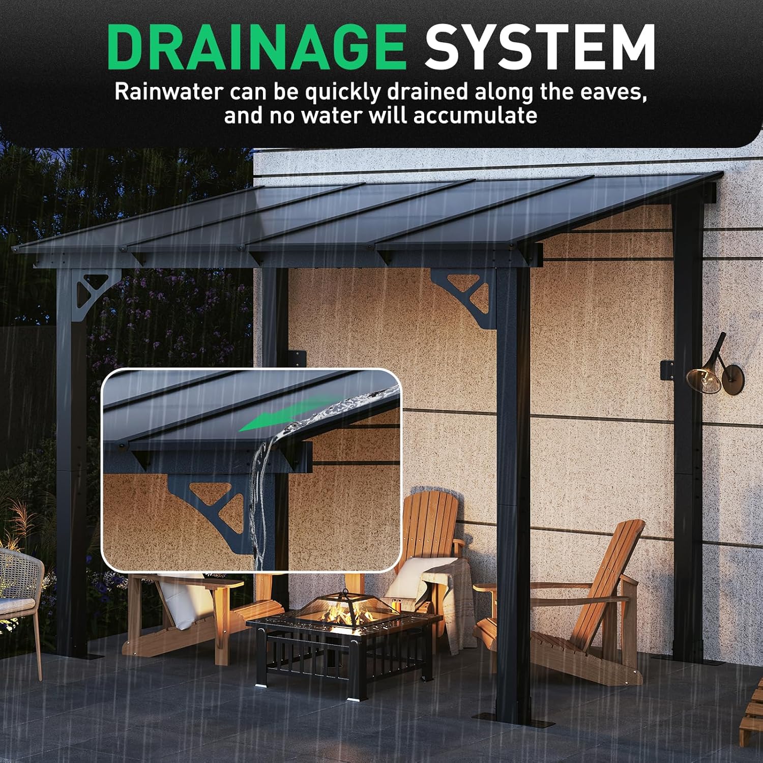10' x 12' Gazebo for Patio, Gazebo Pergola with Sloped Roof, Large Wall-Mounted Heavy Duty Awnings, for Backyard, Deck, Patio