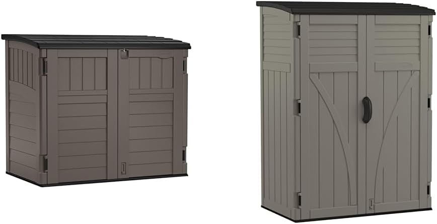 34 Cu. Ft. Horizontal Shed for Outdoor Storage w/Locking System, Stoney/Black