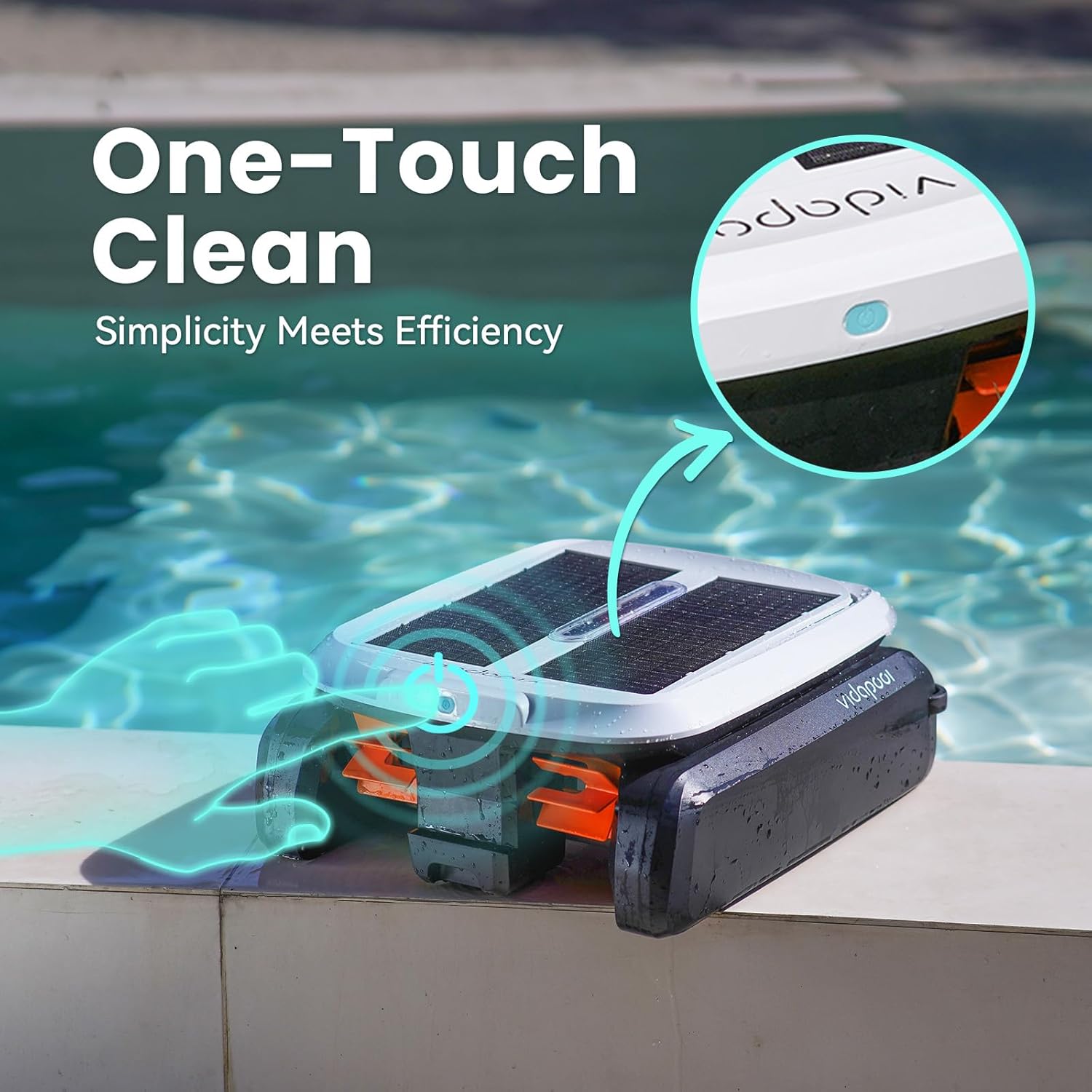 Solar Powered Automatic Robotic Pool Skimmer Cleaner,Solar Pool Surface Cleaner Dual Mode with Obstacle Avoidance Daytime ＆ Overnight Continuous Cleaning Ideal for All Swimming Pool-White