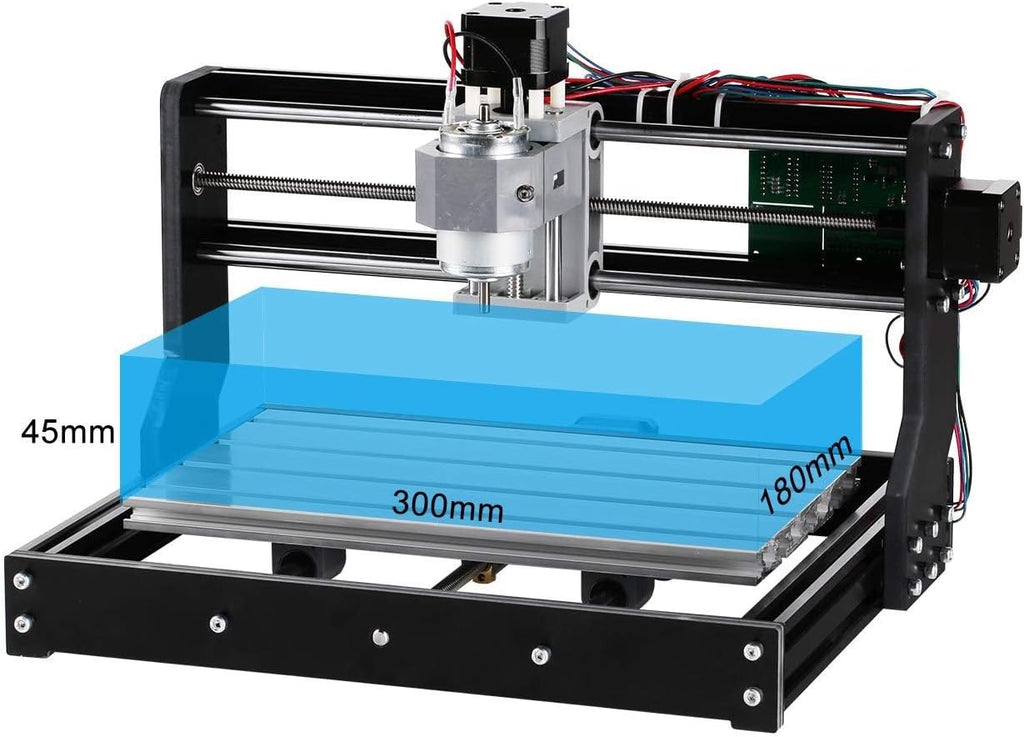Router Kit GRBL Control 3 Axis Plastic Acrylic PCB PVC Wood Carving Milling Engraving Machine with Offline Controller, XYZ Working Area 300 x 180 x 45mm
