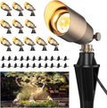 Solid Brass Outdoor Uplights & Accent Light Fixtures, Heavy Duty 12V Low Voltage LED Landscape Lighting Bronze, Wired Spotlights for Garden,Lawn,Patio and Yard Without LED Bulb (12 Pack)