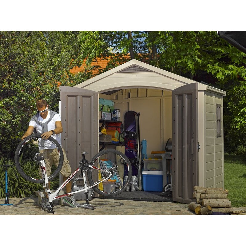 Factor 8 ft. W x 6 ft. D Plastic Storage Shed