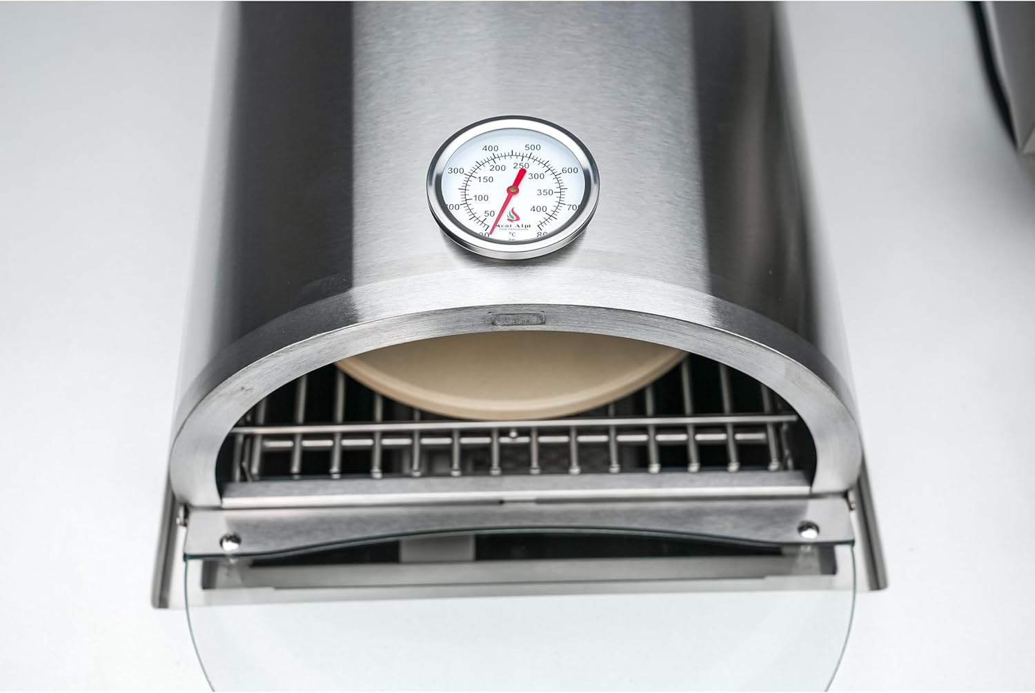 MAPZ-SS 12000 BTU Multi-Fuel Countertop Table Top Stainless Steel Portable Outdoor Cooking Kitchen Backyard Propane Gas Pizza Making Baking Oven Roasting Grill - Pizza Stone Included