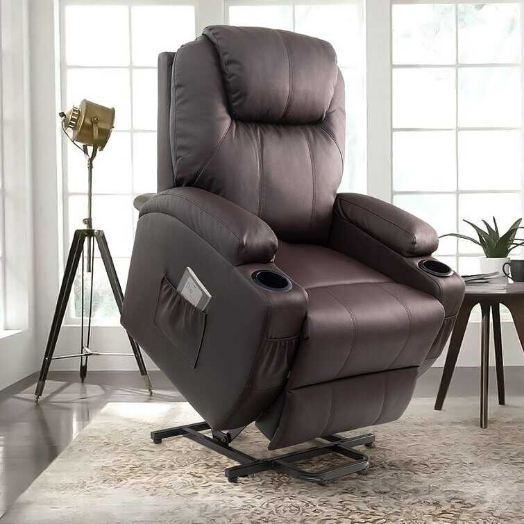 Faux Leather Power Lift Recliner Chair with Massage and Heating Functi - Bed Bath & Beyond