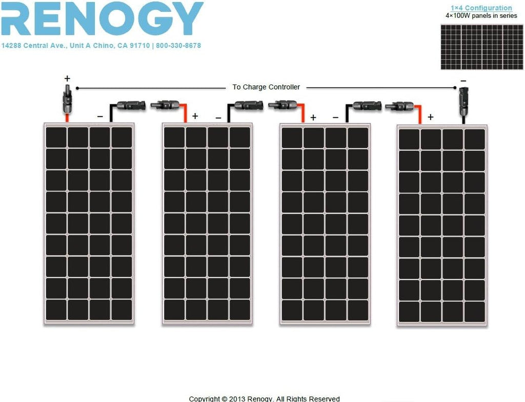 400 Watt 12 Volt Premium 4 Pcs 100W Panel+40A MPPT Charge Controller+ Bluetooth Module Fuse+ Mounting Z Brackets+Adaptor Kit +Tray Cables Set, 400W, Grid 12V Solar Power System