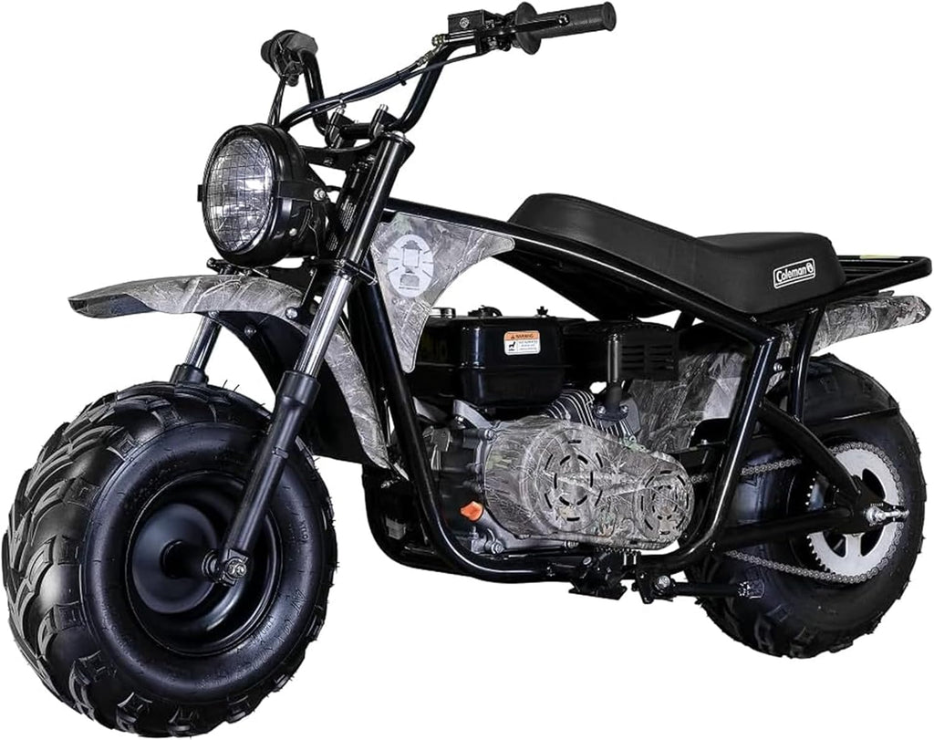 196cc Gas Powered Camo Minibike for Kids and Adults, 1-Cylinder, 4-Stroke, 23 Mph, 200 lbs Maximum Load, Ideal for Off-Road and Trail Riding