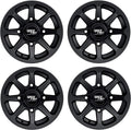 RT102 15in Wheels 15x7 4x137, 4+3 Offset, ATV UTV SxS Rims, Compatible with Can Am Commander Max Defender Max Pro Maverick X3 Maverick Trail, 4/137 Matte Black, Set of 4