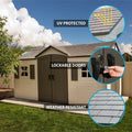 Dual Entry 15 ft. W x 8 ft. D Plastic Storage Shed