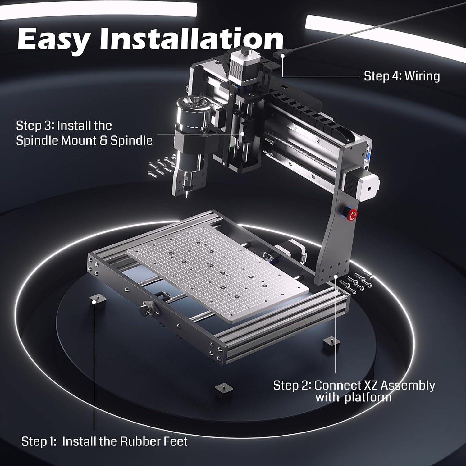 Router Kit GRBL Control 3 Axis Plastic Acrylic PCB PVC Wood Carving Milling Engraving Machine with Offline Controller, XYZ Working Area 300 x 180 x 45mm