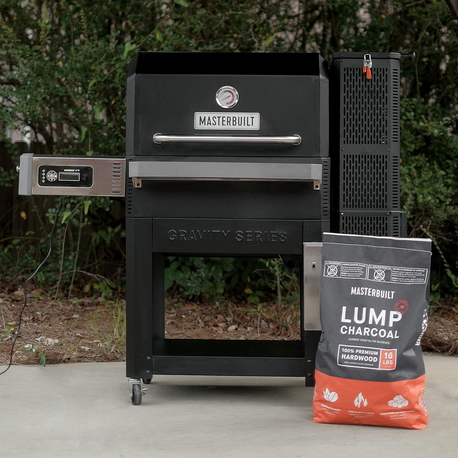 CC1830S 30" BBQ Charcoal Grill and Offset Smoker | 811 Square Inch cooking surface, Outdoor for Camping | Black