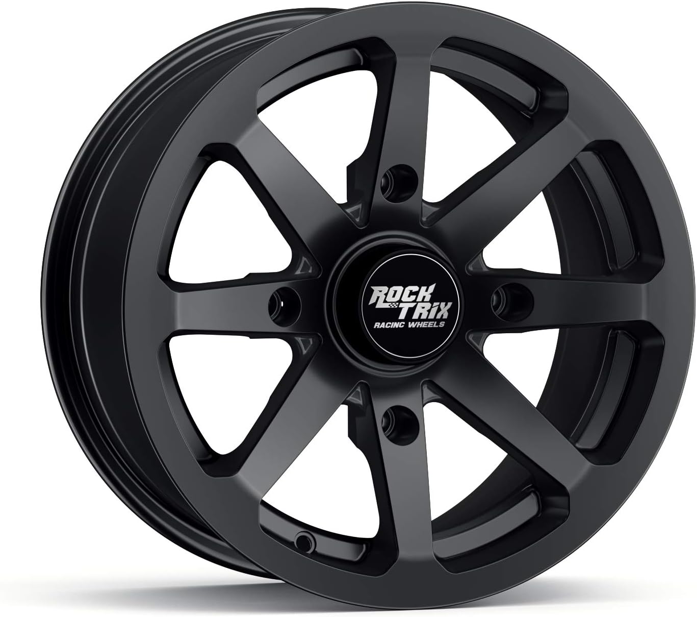 RT102 15in Wheels 15x7 4x137, 4+3 Offset, ATV UTV SxS Rims, Compatible with Can Am Commander Max Defender Max Pro Maverick X3 Maverick Trail, 4/137 Matte Black, Set of 4