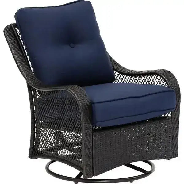 Orleans 5-Piece Steel Patio Fire Pit Conversation Set with Navy Blue C - Bed Bath & Beyond