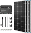 400 Watt 12 Volt Premium 4 Pcs 100W Panel+40A MPPT Charge Controller+ Bluetooth Module Fuse+ Mounting Z Brackets+Adaptor Kit +Tray Cables Set, 400W, Grid 12V Solar Power System