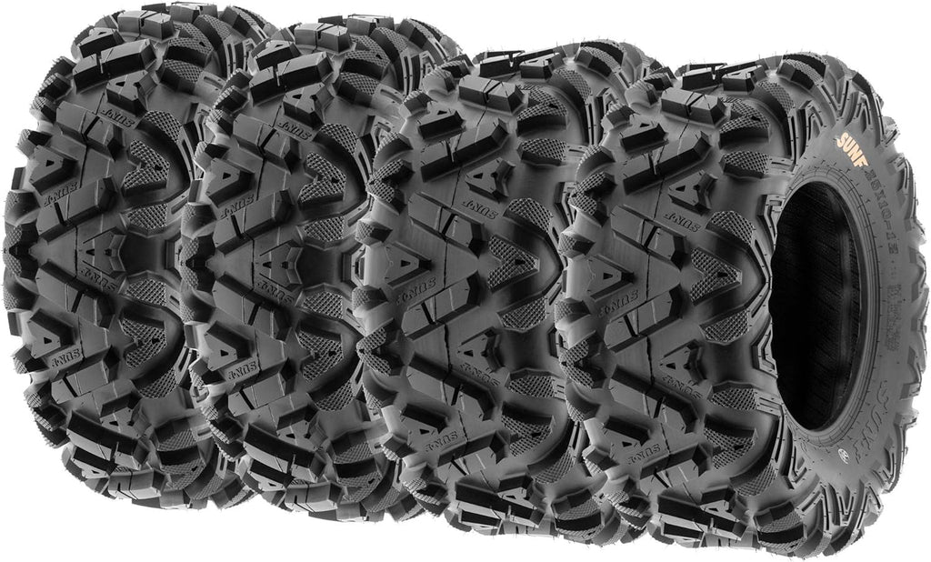 Set of 4 ATV UTV all-terrain Tires 25x8-12 Front & 25x10-12 Rear, 6 PR, Tubeless A033