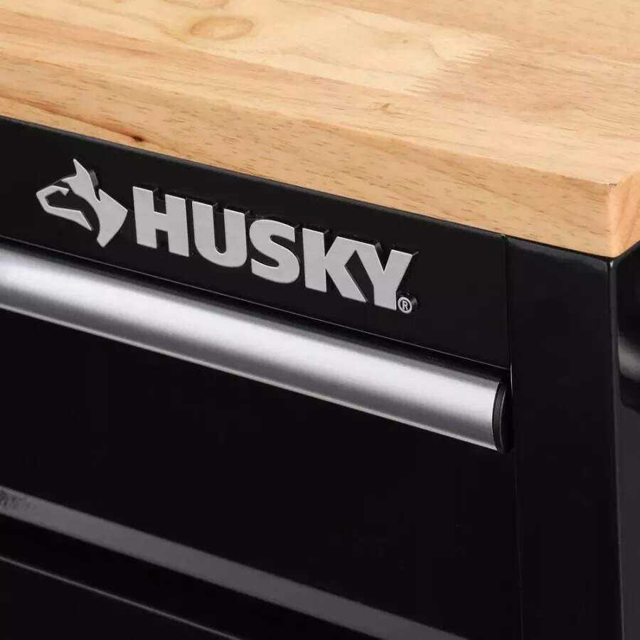 72 IN. 18-DRAWER MOBILE WORKBENCH WITH SOLID WOOD TOP, BLACK