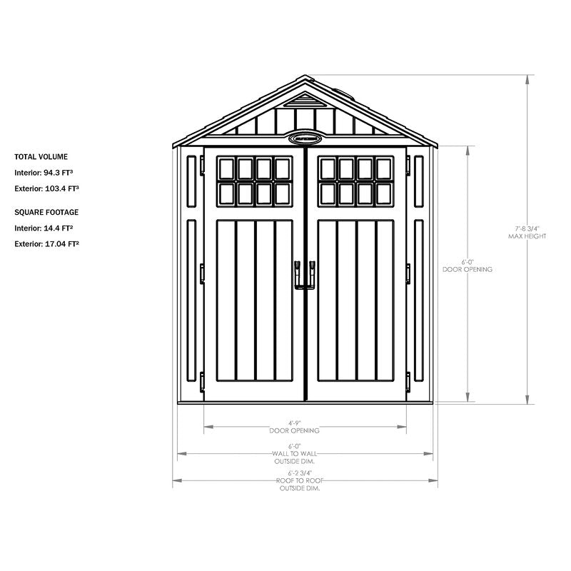 Everett Outdoor 6 ft. W x 3 ft. D Plastic Storage Shed