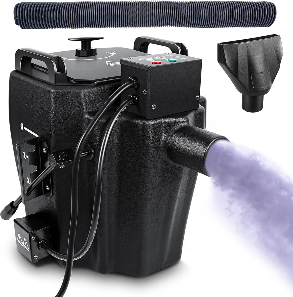 Dry Ice Fog Machine, 3500W Low Lying Fog Machine, Dry Ice Machine with Tube Nozzle High Density Fog Smoke for Wedding Party Events Stage Concert Club Performance DJ (Black)