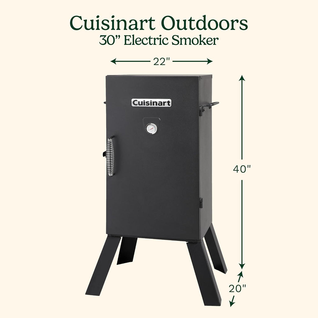 30" Electric Smoker, 3 Adjustable Racks, Large Capacity BBQ Meat Smoker, Water & Wood Trays for Smoked Meat, Brisket, Salmon & Jerky, Adjustable Temperature Control