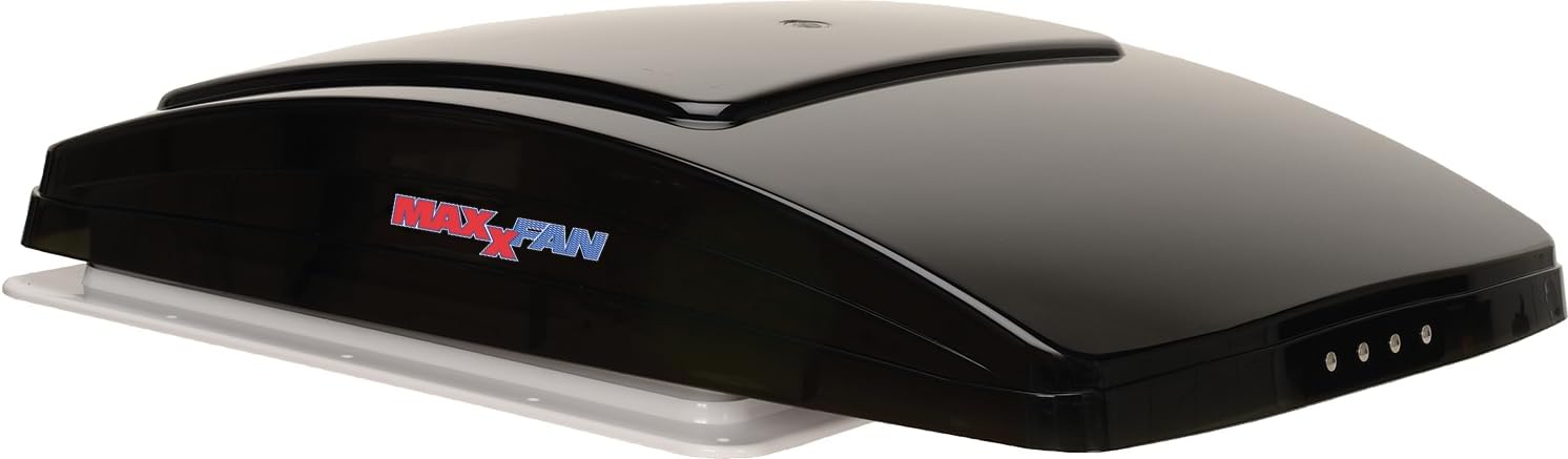 Deluxe Vent, Fan and Vent Cover All in One - Powerful 10-Speed Reversible Fan with Thermostat, Built-in Rain Cover, Remote Control, Intake & Exhaust Fan, Smoke (00-07500K)