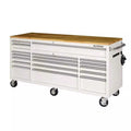 72 IN. 18-DRAWER MOBILE WORKBENCH WITH SOLID WOOD TOP, BLACK