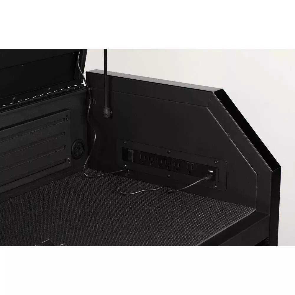 INDUSTRIAL 52 IN. W X 21.5 IN. D 6-DRAWER MATTE BLACK TOP TOOL CHEST WITH PULL-OUT WORK SURFACE AND LED LIGHT
