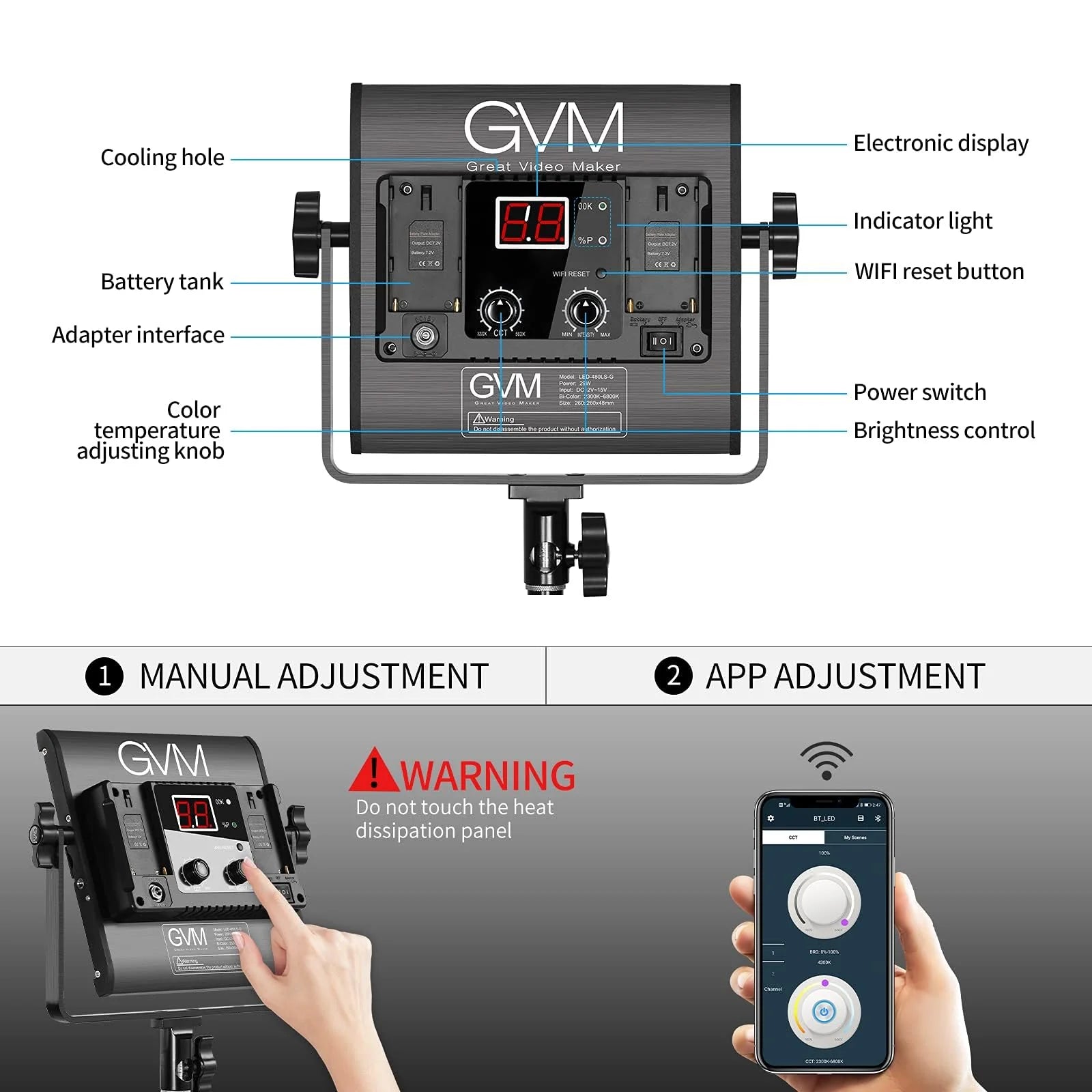 2 Pack LED Video Lighting Kits with APP Control