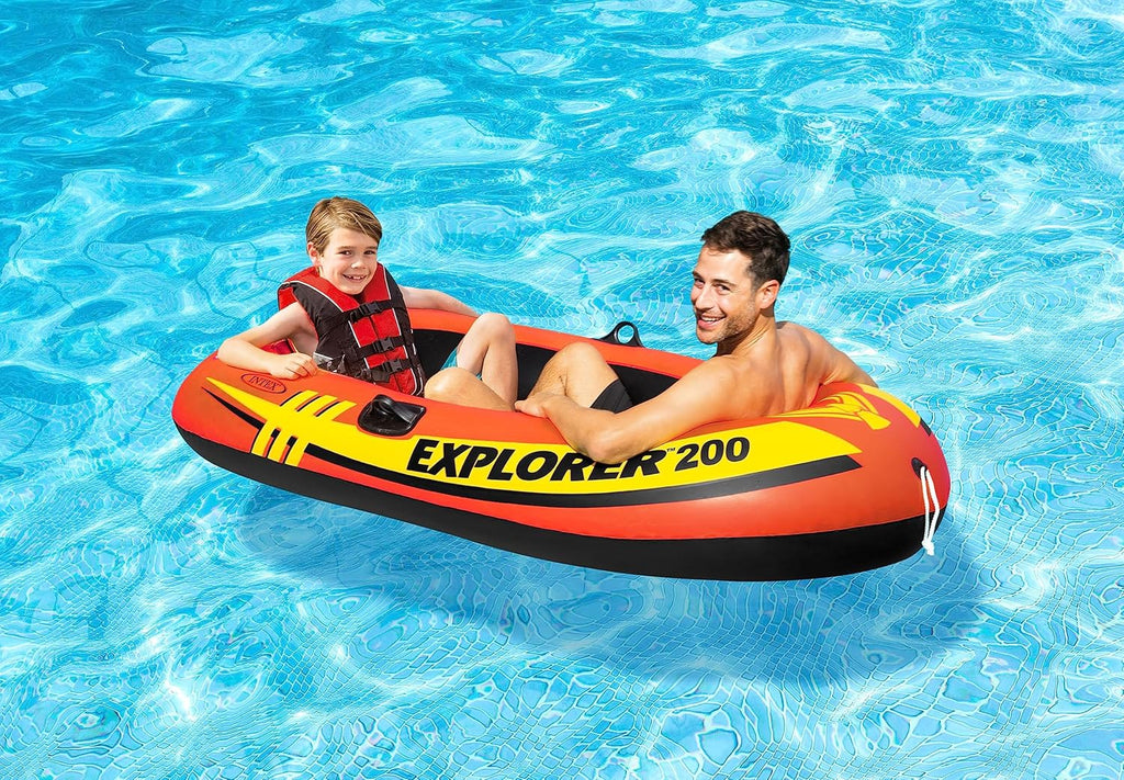 Explorer Inflatable Boat Series: Dual Air Chambers – Welded Oar Locks – Grab Handles – Bow Rope – Sporty Design