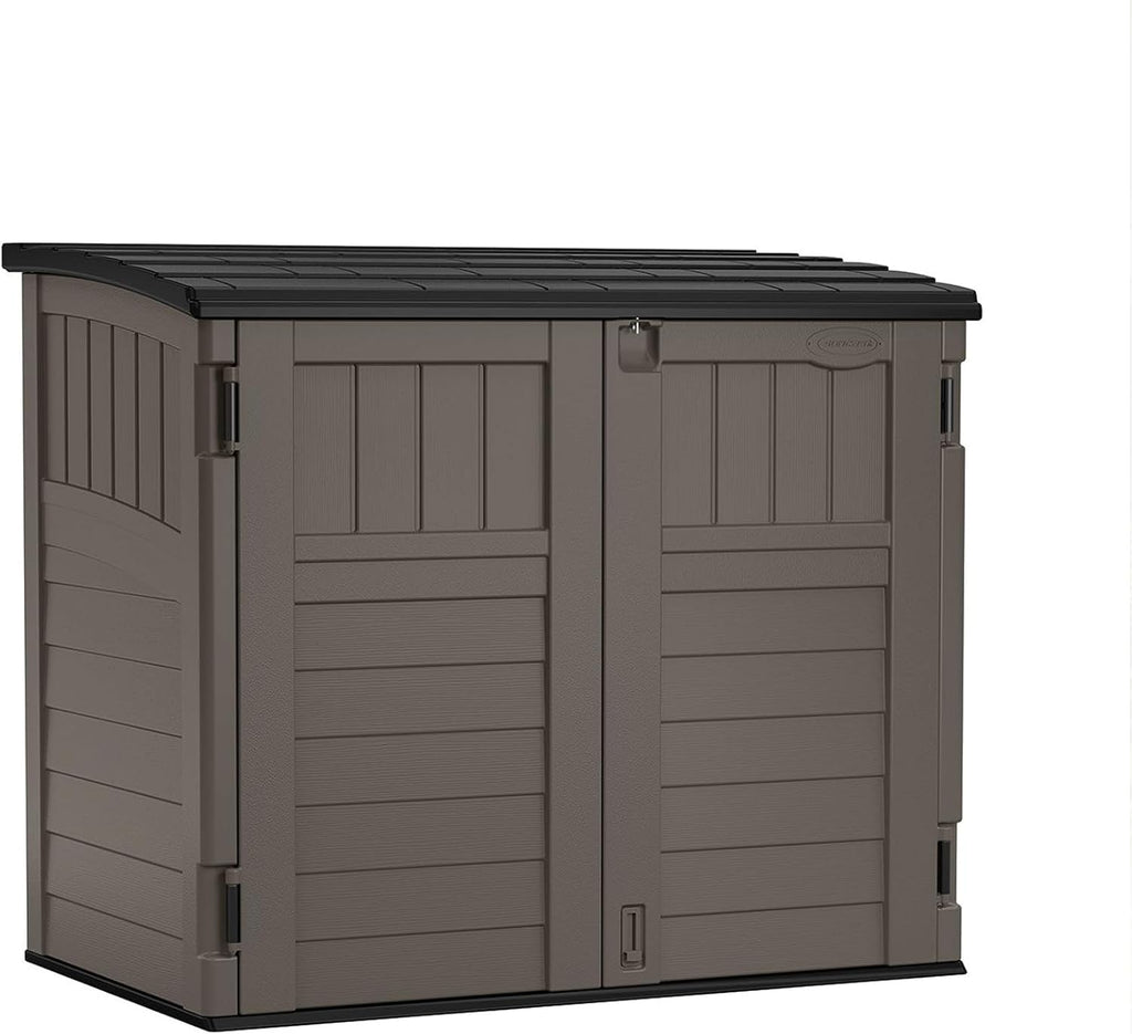 34 Cu. Ft. Horizontal Shed for Outdoor Storage w/Locking System, Stoney/Black