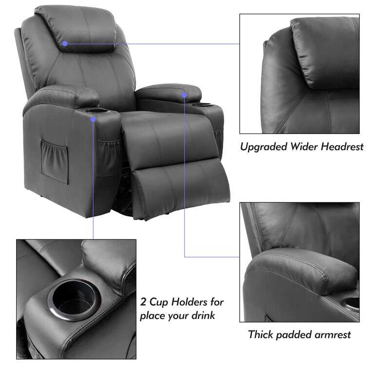 Faux Leather Power Lift Recliner Chair with Massage and Heating Functi - Bed Bath & Beyond