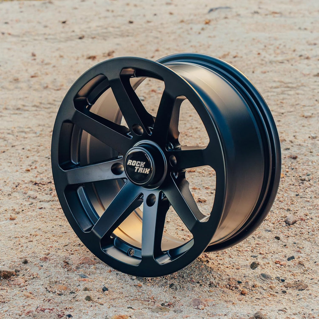 RT102 15in Wheels 15x7 4x137, 4+3 Offset, ATV UTV SxS Rims, Compatible with Can Am Commander Max Defender Max Pro Maverick X3 Maverick Trail, 4/137 Matte Black, Set of 4