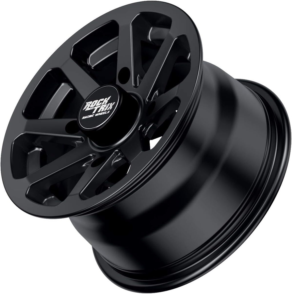 RT102 15in Wheels 15x7 4x137, 4+3 Offset, ATV UTV SxS Rims, Compatible with Can Am Commander Max Defender Max Pro Maverick X3 Maverick Trail, 4/137 Matte Black, Set of 4