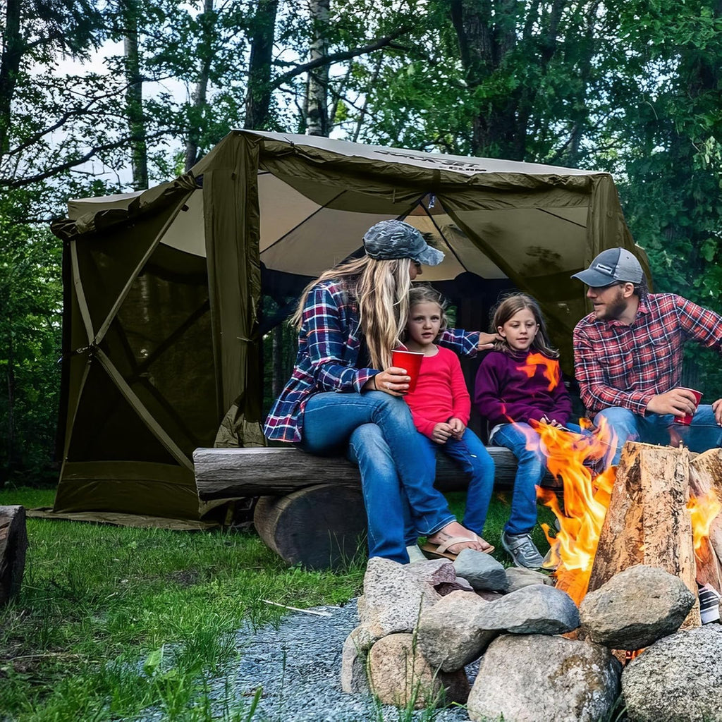 Screen Tent, Outdoor Camping Gazebo Canopy, Escape, 11.5', Brown