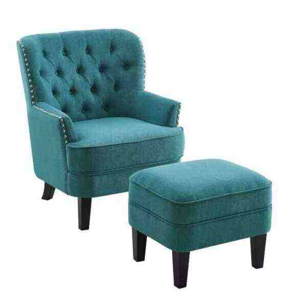 Elroy 32” Wide Tufted Wingback Chair and Ottoman - Bed Bath & Beyond