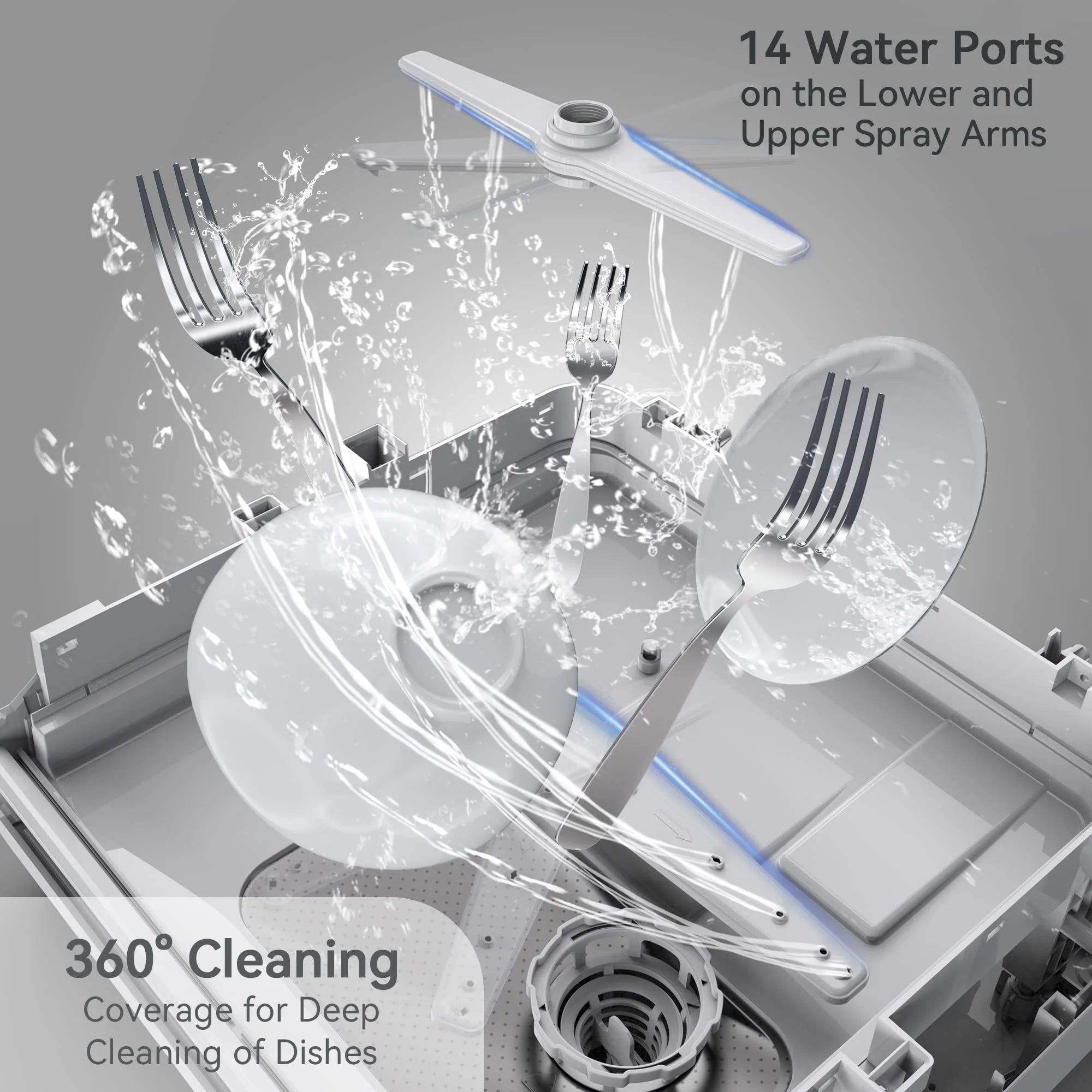 Countertop Dishwasher With 5-Liter Built-in Water Tank