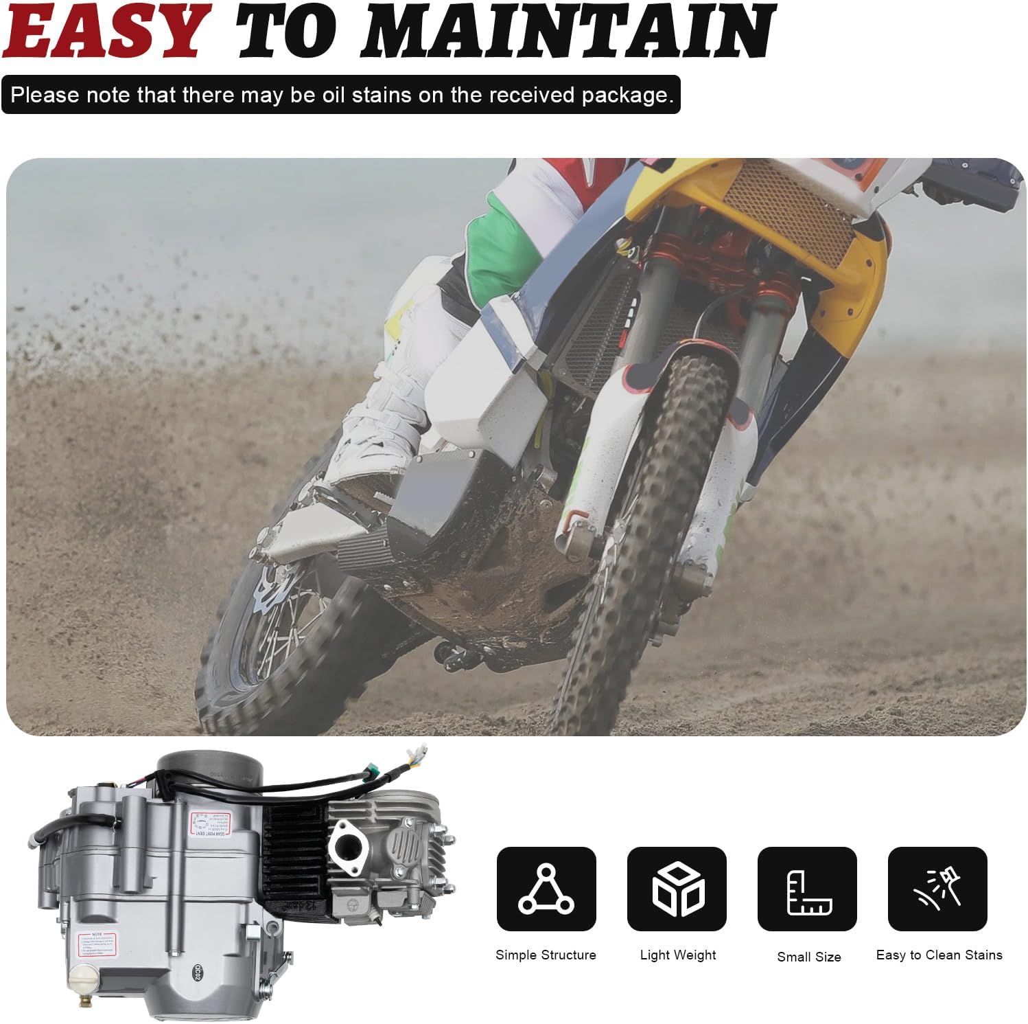 150CC 4 Stroke Engine Motor, Gy6 Single Cylinder Complete Engine Kit for 110cc-150cc Atvs and Go Karts and 11" Long Box Engine Size Scooters High-Flow Oil Pump CVT Carburetor Top Mount
