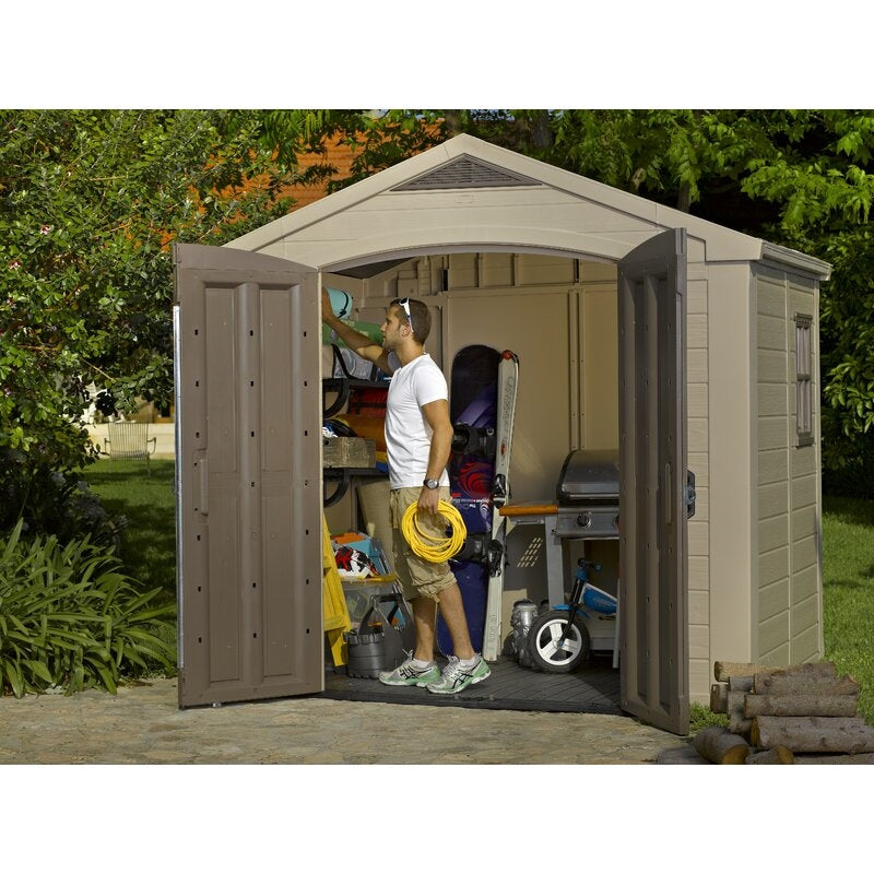 Factor 8 ft. W x 6 ft. D Plastic Storage Shed