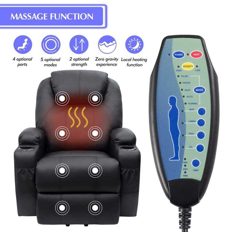 Faux Leather Power Lift Recliner Chair with Massage and Heating Functi - Bed Bath & Beyond