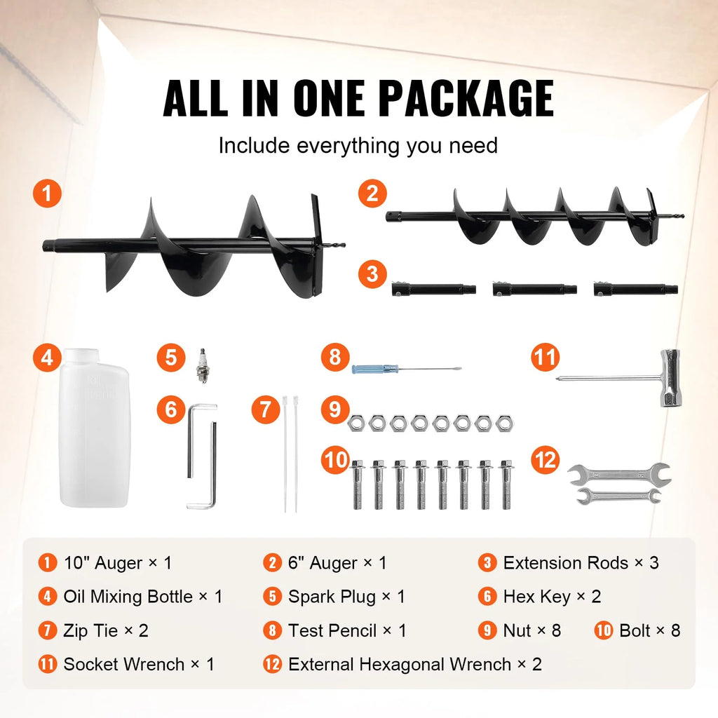 52cc 1450W Auger Post Hole Digger