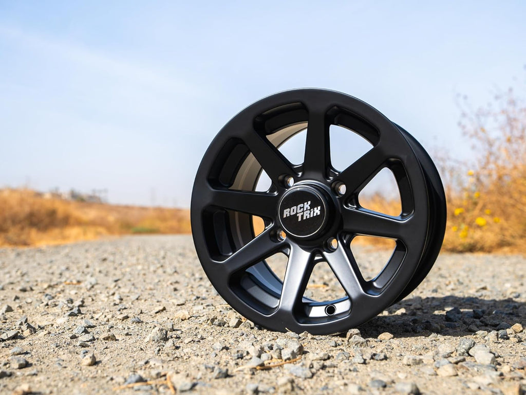 RT102 15in Wheels 15x7 4x137, 4+3 Offset, ATV UTV SxS Rims, Compatible with Can Am Commander Max Defender Max Pro Maverick X3 Maverick Trail, 4/137 Matte Black, Set of 4