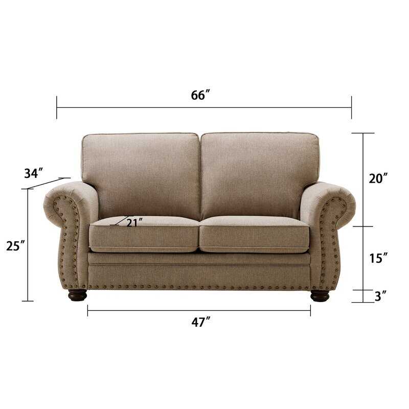 Norberto 66'' Rolled Arm Loveseat - Bed Bath & Beyond